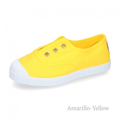 Bamba De Lona Con Elástico Y Puntera De Goma. 23 Amarillo