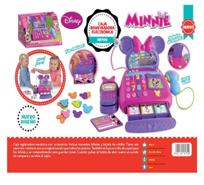 CAJA REGISTRADORA MINNIE CON PANTALLA DIGITAL, LECTOR Y DATAFONO