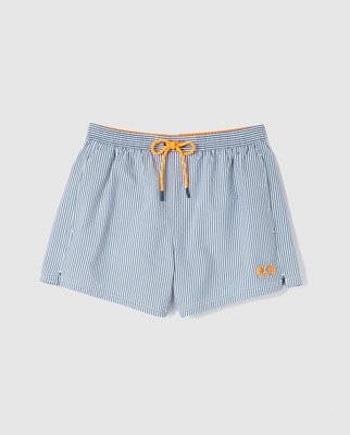 Boss - Bañador Bermuda De Hombre De Rayas Azul
