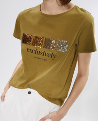 Sfera - Camiseta De Mujer Con Lentejuelas Y Manga Corta a un precio más  barato - Shoptize