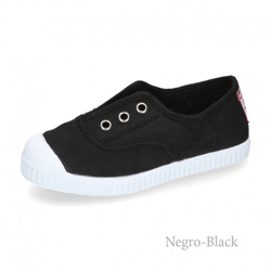 Bamba De Lona Con Elástico Y Puntera De Goma. 23 Negro en oferta