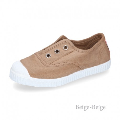 Bamba De Lona Con Elástico Y Puntera De Goma. 21 Beige