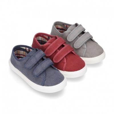 Zapatilla Niño Sin Cordones En Lona Algodón Lavada. 19 Jeans