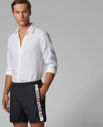 Boss - Bañador Bermuda De Hombre Liso Negro en oferta