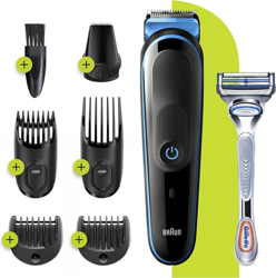 Regolabarba e rifinitore viso Braun MGK3242, 5 accessori + Rasoio Gillette  en oferta