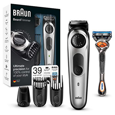 2250530-Braun BT5065 Regolabarba Uomo, Rasoio Barba Elettrico e Tagliacapelli, A