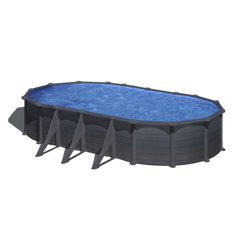 Gre - Piscina Elevada De Acero Imitación Grafito De 730 X 375 X 132 Cm Con Filtro De Arena precio