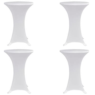 Mantel elástico para mesa alta 4 unidades blanco Ø60 cm vidaXL
