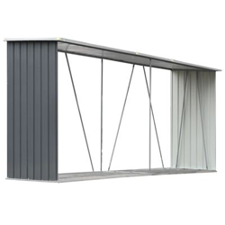 Casetilla para leña acero galvanizado gris 330x84x152 cm vidaXL precio