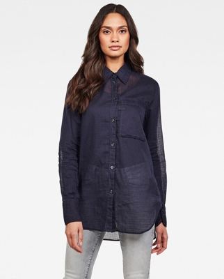 G-Star Raw - Camisa De Mujer De Manga Larga De Corte Recto