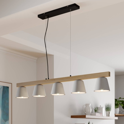 Lindby Kalinda lámpara colgante, hormigón, 5 luces
