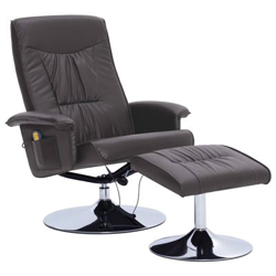 Ver Sillón de masaje reclinable y reposapiés cuero sintético gris vidaXL y sus características Sillón de masaje reclinable y reposapiés cuero sintético gris vidaXL características