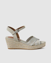 Tommy Hilfiger - Alpargatas De Cuña De Mujer En Beige Con Nombre De La Marca precio