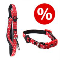 Set Minnie collar + correa - Collar M/L: 35-55 cm + correa 100 cm en oferta