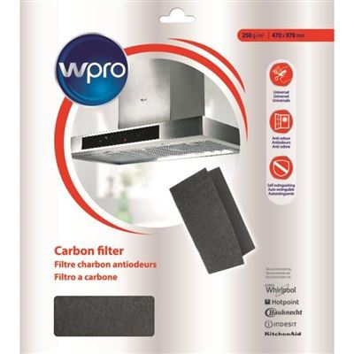Kohlefiltermatte 570x470mm mit Fettfilter 450g/m², Universal! Wpro UCF016 48400