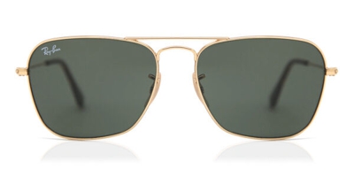 RAY BAN 3136 58 181 CARAVAN GOLD SUNGLASSES OCCHIALE SOLE ORO GREEN G15