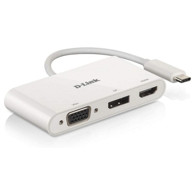 D-Link DUB-V310 - Vídeo - Displayport/HDMI/VGA - Usb-C (M)