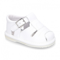 Nueva Sandalia Tipo Pepito En Piel Suave Para Niños Bebés. 17 Blanco características