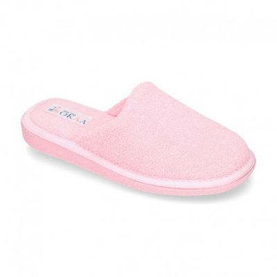 Zapatilla Casa Niños Destalonada En Lona Toalla. 38 Rosa