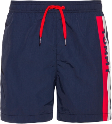 Tommy Hilfiger Side Stripe Logo Slim-Fit Men's Swim Shorts, Navy