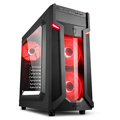 Sharkoon 4044951026784 VG6-W red ATX schwarz Seitenteil - Mini tower - ATX 5.25