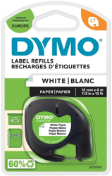 Dymo Pearl White LetraTag Paper Tape 12mmx4m S0721510 en oferta