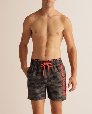 Superdry - Bañador Bermuda De Hombre Verde Camuflaje