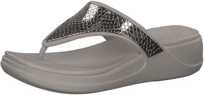 Crocs Dianette Monterey Flip Weiß Silber Flip Flop Sauna Schlappe 206303 0GO