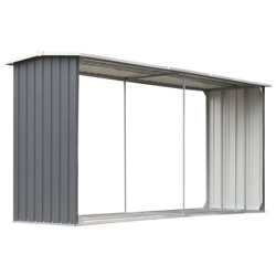 Casetilla para leña acero galvanizado gris 330x92x153 cm vidaXL en oferta