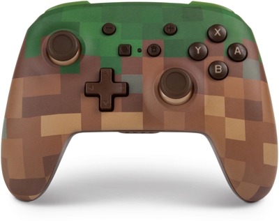 PowerA Nintendo Switch Enhanced Wireless Controller (Minecraft Grass Block)