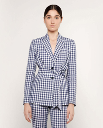 Mirto - Blazer De Mujer Cuadro Vichy Con Lazada precio