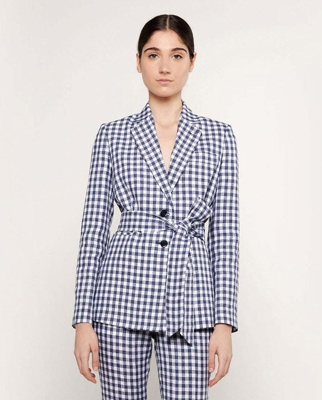 Mirto - Blazer De Mujer Cuadro Vichy Con Lazada