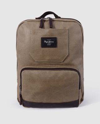 Pepe Jeans - Mochila Grande De Hombre En Marrón Con Doble Compartimento
