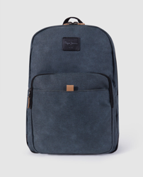 Pepe Jeans - Mochila Grande De Hombre En Gris Jaspeado Con Cremallera en oferta