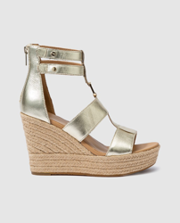 UGG - Sandalias De Cuña De Mujer De Piel En Color Oro precio