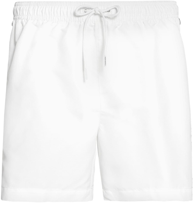 Calvin Klein Medium Drawstring Swim Shorts - Core Logo Tape (KM0KM00434) classic white