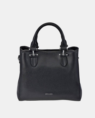 Pierre Cardin - Bolso De Mano En Negro Con Varios Compartimentos Interiores