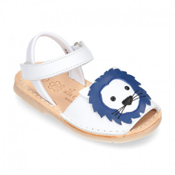 Menorquina Niño León En Piel Suave Y Suela Flexible. 25 Azul precio
