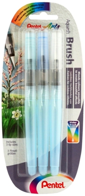 Pentel Aquash Brush Pinsel Set of 3
