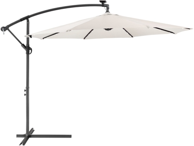 Arebos Parasol with LED Ø 300 cm Cream