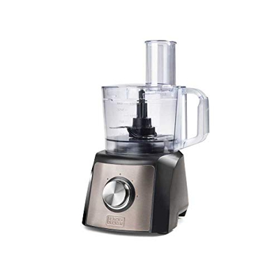 Black+Decker BXFPA1200E Procesador de alimentos, 1200 W, Acero Inoxidable, Inox + Gris