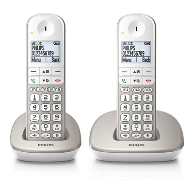 Philips - Teléfono Inalámbrico Dúo XL4902S Dect Blanco