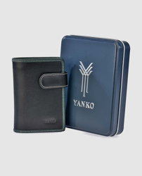Yanko - Cartera Vertical De Hombre De Piel En Negro Con Monedero en oferta