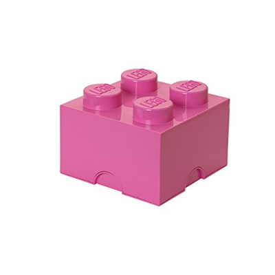 LEGO Bloque de almacenaje 2 x 2 rosa néon