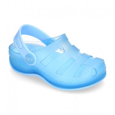 Cangrejeras Niño Tipo Zuecos Surfi Para Piscina Y Playa. 22 Celeste