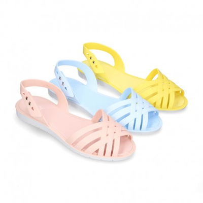 Bailarina Mujer Tipo Sandalia Para Playa Y Piscina Colores Sólidos. 39 Amarillo