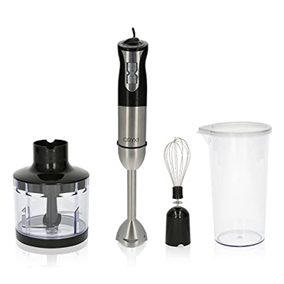 Batidora de mano, incluye accesorios, 1000 w. velocidad regulable. con vaso medidor, picador - triturador y varillas. - ORYX