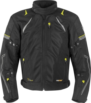 GERMOT Damen Motorradjacke X-AIR EVO PRO schwarz gelb wasserdicht Cordura Gr 40D
