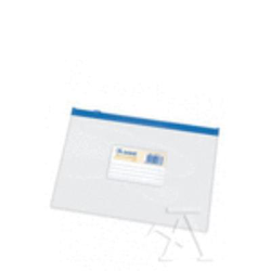 Bolsa zipper a5 apaisado pvc transparente cierre azul características