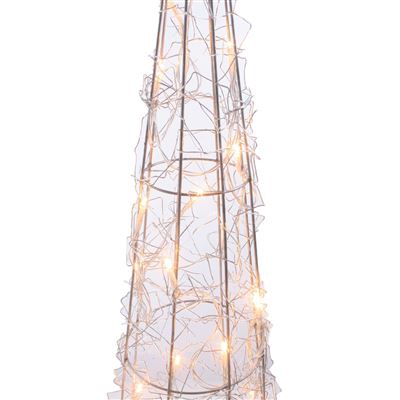 Luz Decorativa Varias Formas con Baterías Cono LED Alambre Dorado 30cm 20 LED Lenteja 3000K 3X Pilas AA